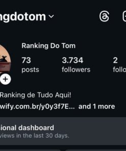 🏆 CONTA INSTAGRAM COM 3.7K SEGUIDORES + 2.3 MILHÕES DE VIEWS! Perfil: @rankingdotom 📈 Nicho: Rankings & Curiosidades 💵 Preço: R$ 297