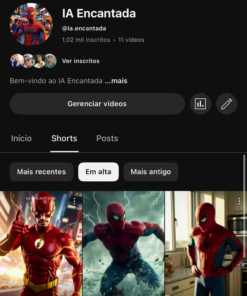 Canal Youtube de 1020 inscritos