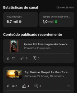 Canal com 42.574 de inscritos