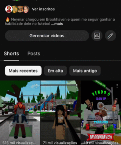 Conta YouTube com 10,4 mil inscritos