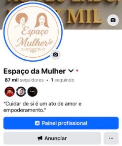 Página Facebook feminina com 87mil seguidores