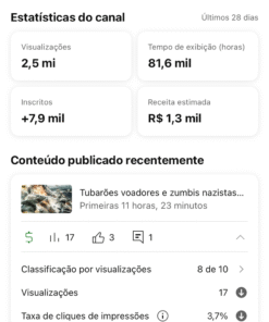 Canal Filmes do Além com 8,99 mil inscritos