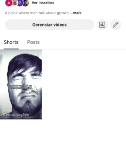 Canal Youtube de motivação masculina com 1,51 mil inscritos