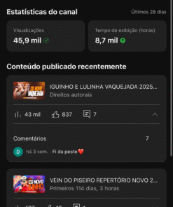 VENDO CANAL ENGAJADO COM 91k INSCRITOS SEM NENHUM DIREITO