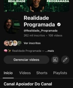 vendo Canal com 262k de seguidores verificado muito engajado