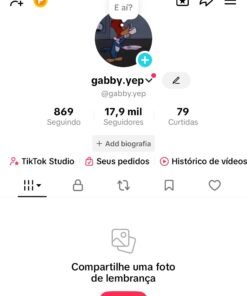 Conta no TikTok de 17,9 mil seguidores reais