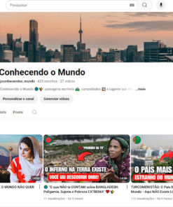 Canal Conhecendo o mundo com 625 inscritos
