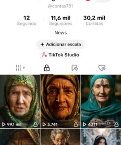 Conta do tiktok com 11,6 mil Seguidores EUA Monetizada
