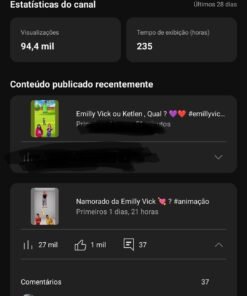 Canal Youtube em Alta , sem strikes com 1,6 mil de inscritos