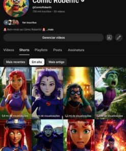 🔥 Canal do YouTube Comic Robenfc 751k de Inscritos | Selo Verificado✅