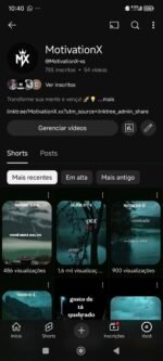 Canal de YouTube: MotivationX com 755 Inscritos