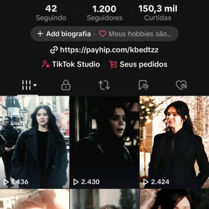 Conta do TikTok com 1200 Seguidores e mais de 150k de curtidas e com engajamento alto