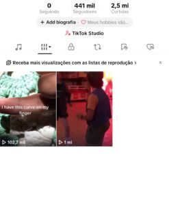 Conta tiktok com 441 mil Seguidores