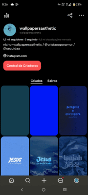 Conta Pinterest com 1,3 mil seguidores