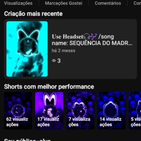 CANAL YOUTUBE DE MÚSICAS E FILMES COM 1,81 MIL INSCRITOS