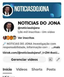 Canal do YouTube com 1,06 mil inscritos