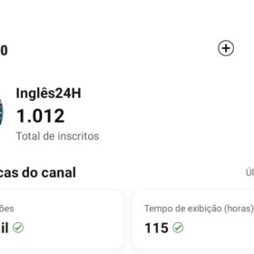 Conta do YouTube com +1000 seguidores
