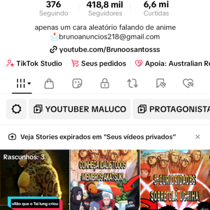 TikTok de 418 mil seguidores | monetizada