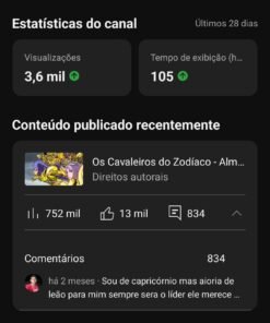 Canal Youtube de 1,89 mil inscritos com vídeo viral – oportunidade pra quem quer crescer rápido!
