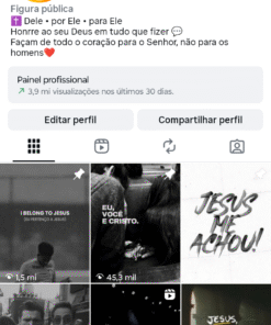 Perfil Instagram Cristão com 140 mil seguidores verificado