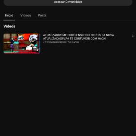 Conta Youtube com 480 inscritos