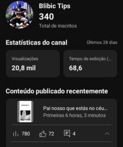 Conta Youtube Dark religiosa com 345 inscritos | Não monetizada