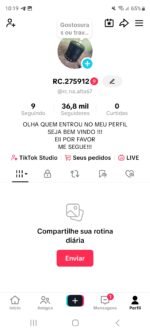 Vendo conta tiktok monetizada com 36,8k de seguidores com bom engajamento