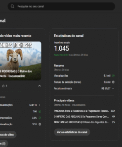 Canal com 1,04 mil inscritos De Documentário Animal - Monetizado