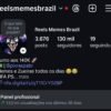 CONTA INSTAGRAM NO NICHO DE HUMOR/MEMES COM 130 MIL SEGUIDORES E 13 MILHÕES DE ALCANCE NOS ULTIMOS 30 DIAS
