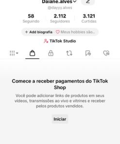 CONTA DO TIKTOK COM SHOP ATIVO BEM ENGAJADA com 2112 Seguidores