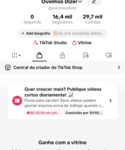 CONTA DO TIKTOK MONETIZADA com 16,4 mil Seguidores + SHOP ATIVO (ÓTIMO ENGAJAMENTO)