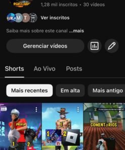 CANAL DO YOUTUBE COM 1,28 mil inscritos