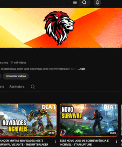 Canal Youtube com 802 Mil Inscritos, nicho de games