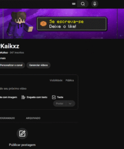 Canal do Youtube à venda com 347 inscritos