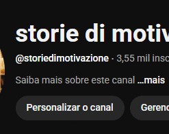Canal italiano monetizado de histórias com 3,55 mil inscritos