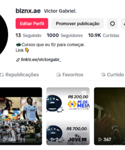 Conta tiktok 1k de seguidores +10k de curtidas, mais de 150k de views