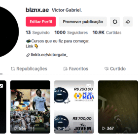 Conta tiktok 1k de seguidores +10k de curtidas, mais de 150k de views