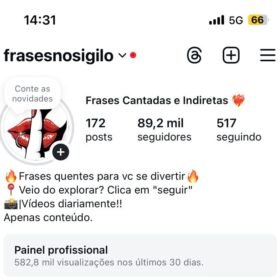 Conta viral de entretenimento! 89,5 mil seguidores