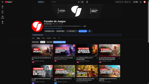 Canal Dark nicho Jogos 500 Inscritos