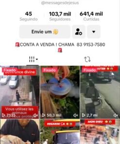 Promoção Conta Tiktok 103,7k de seguidores engajado e nicho viral religião em francês