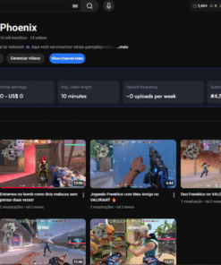 Canal de Valorant • 5.160 Inscritos • 68.9k Views • Alto Engajamento