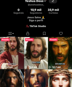 Perfil TikTok MONETIZADO! 11K de seguidores e subindo rápido. Nicho religioso (podendo alterar). Conteúdo viral e bastante engajado.