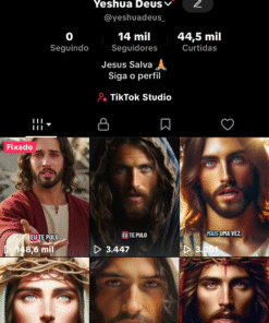 Perfil TikTok MONETIZADO! 14K+ de seguidores e subindo rápido. Nicho religioso (podendo alterar). Conteúdo viral e bastante engajado.