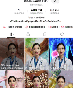Conta TikTok 600k ramo de IA Saúde, RPM muito Alto com Bônus