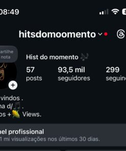 Conta ótima para empreender nicho música 93,6 mil seguidores