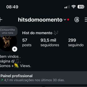 Conta ótima para empreender nicho música 93,6 mil seguidores