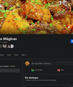Página de receitas Facebook com 1k de seguidores