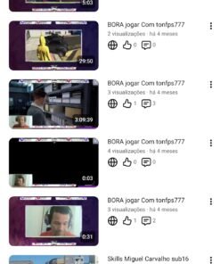 Canal YouTube 2,89 mil inscritos