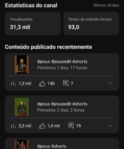 🎬 Canal pronto, ativo e crescendo rápido! 🙏 Conteúdo cristão e motivacional com excelente engajamento!