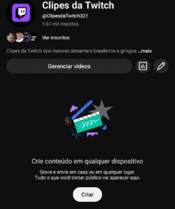 Canal no YouTube 1.61 mil inscritos sem vídeos